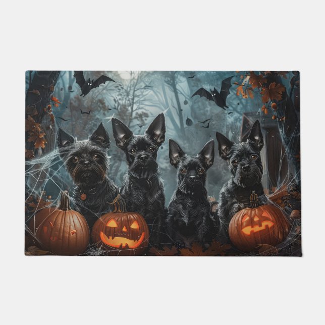 Affenpinscher Halloween-Nachtdoggie Delight Fußmatte (Vorderseite)