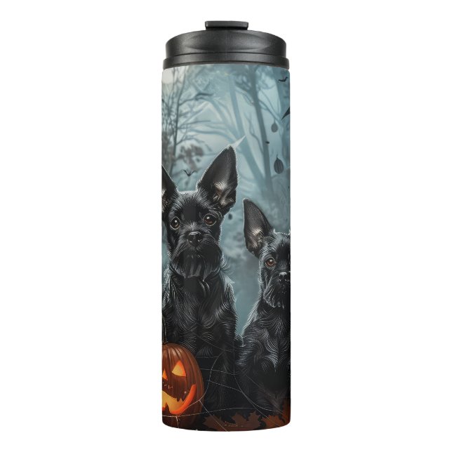 Affenpinscher Halloween-Nachtdoggie Delight Thermosbecher (Vorderseite)