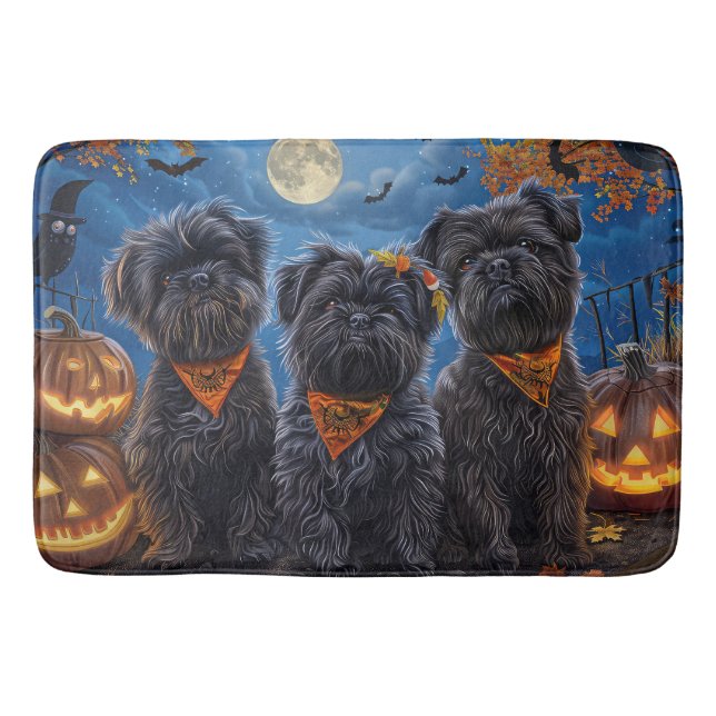 Affenpinscher Halloween Spooky Badematte (Vorderseite)