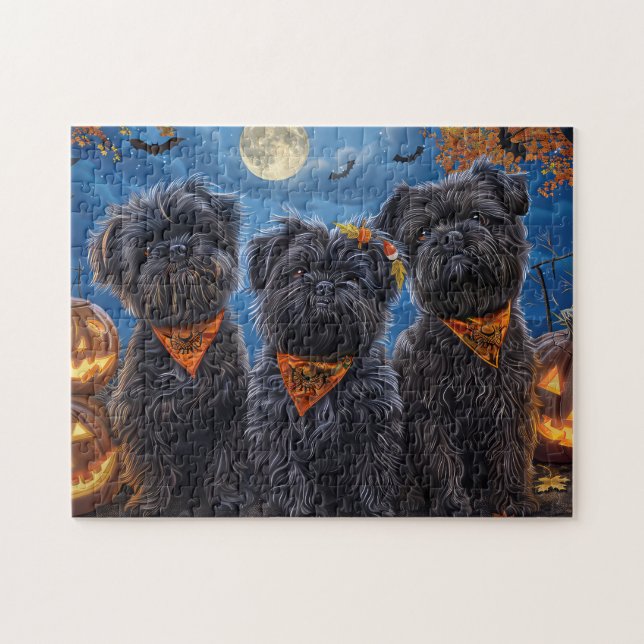 Affenpinscher Halloween Spooky Puzzle (Horizontal)