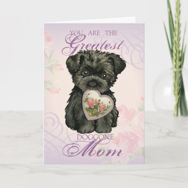 Affenpinscher Heart Mama Karte (Vorderseite)