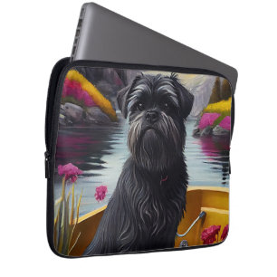 Affenpinscher Hund auf einem Paddle: Ein Landschaf Laptopschutzhülle
