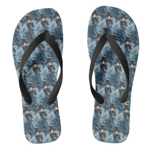 Affenpinscher Hund fährt Motorrad Weihnachten Flip Flops