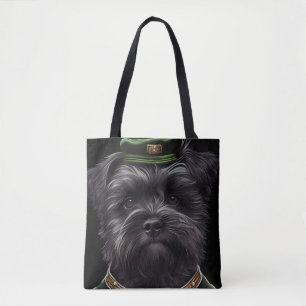 Affenpinscher-Hund im St. Patrick's Day-Kleid