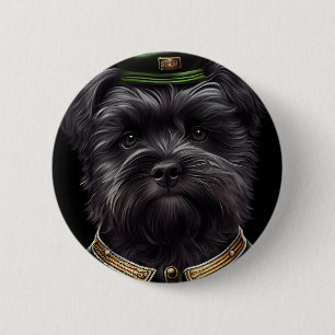 Affenpinscher Hund in St. Patrick's Day Dress Button