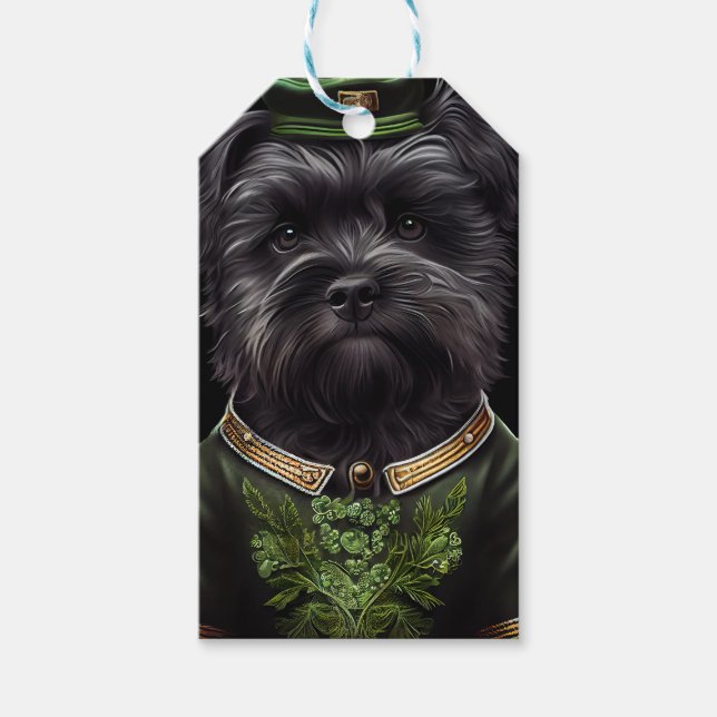 Affenpinscher Hund in St. Patrick's Day Dress Geschenkanhänger (Vorderseite)