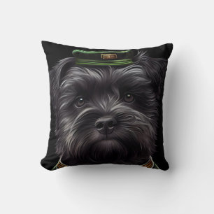 Affenpinscher Hund in St. Patrick's Day Dress Kissen