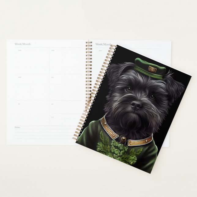 Affenpinscher Hund in St. Patrick's Day Dress Planer (Anzeige)