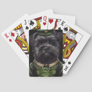 Affenpinscher Hund in St. Patrick's Day Dress Spielkarten