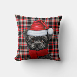Affenpinscher Hund Karierter Weihnachtsfeiertag Kissen