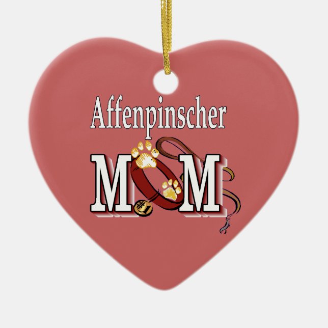 Affenpinscher Hund Mama Keramikornament (Vorne)