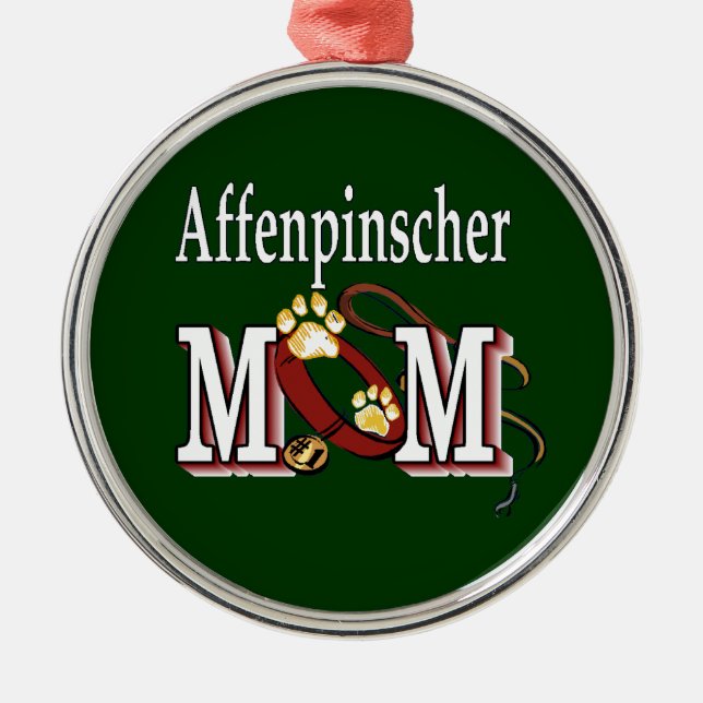 Affenpinscher Hund Mama Ornament Aus Metall (Vorne)