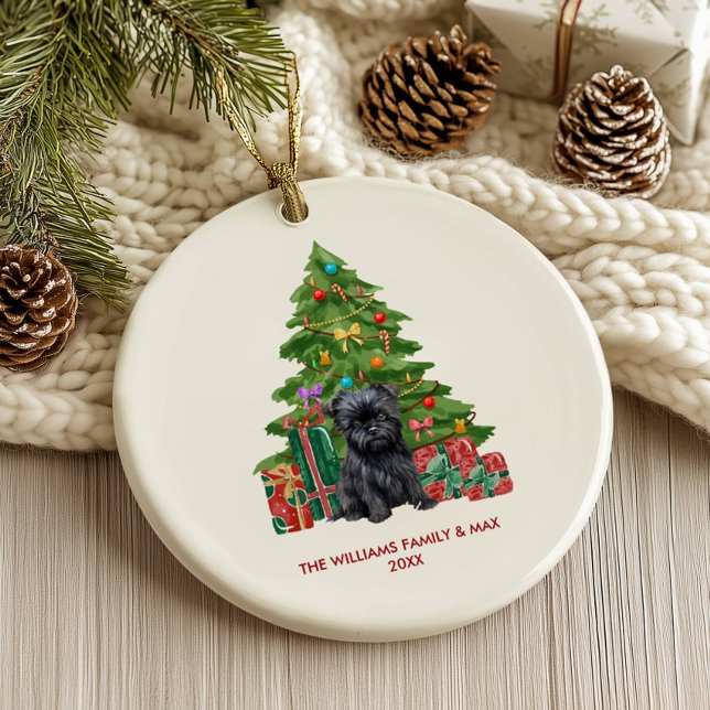 Affenpinscher Hund Personalisiert Weihnachten Keramik Ornament (Von Creator hochgeladen)