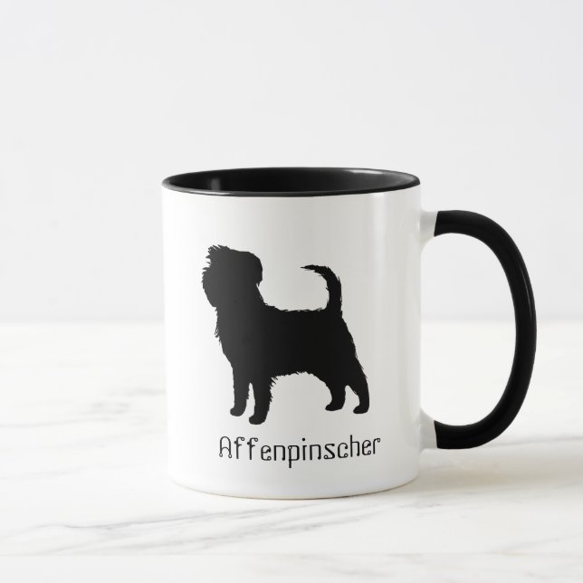 Affenpinscher Hund Silhouette Tasse (Rechts)