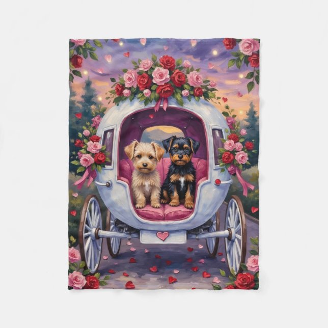 Affenpinscher Hund Valentinstag Fleecedecke (Vorderseite)