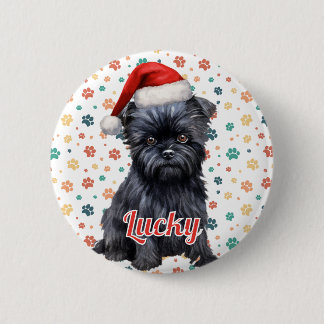 Affenpinscher-Hund Weihnachten Button