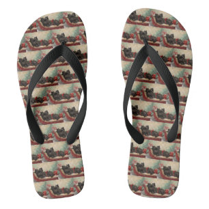 Affenpinscher Hund Weihnachten Festlich Flip Flops