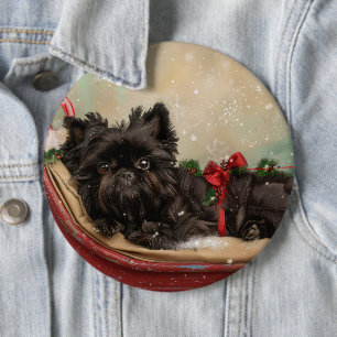 Affenpinscher Hund Weihnachtsfest Button