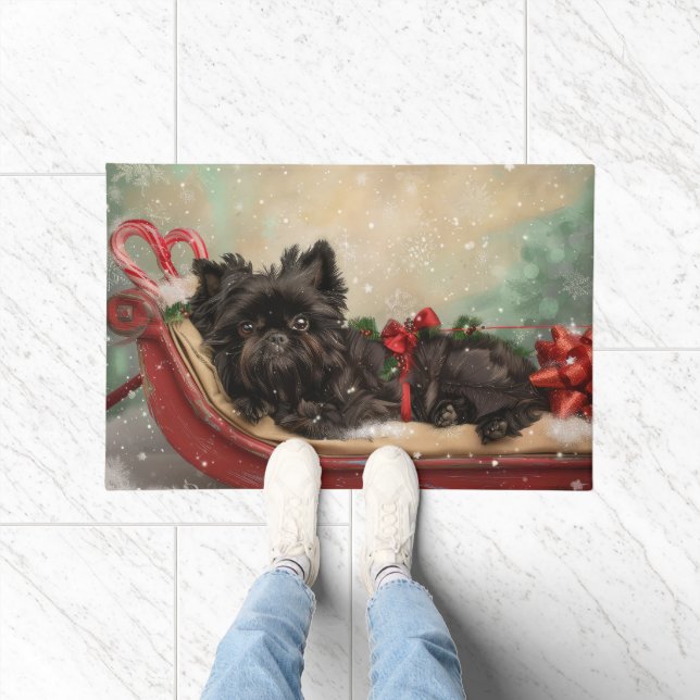 Affenpinscher Hund Weihnachtsfest Fußmatte (Indoor)