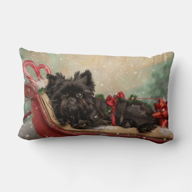 Affenpinscher Hund Weihnachtsfest Lendenkissen (Rückseite)