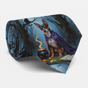 Affenpinscher Hund Whimsical Halloween Malerei Krawatte