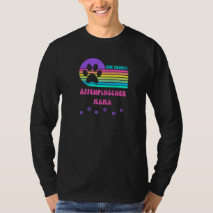 Affenpinscher-Hundemutter Fell Mama Retro Groovy F T-Shirt