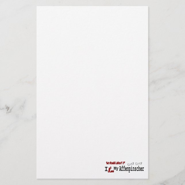 Affenpinscher I Liebe My Briefpapier (Vorderseite)