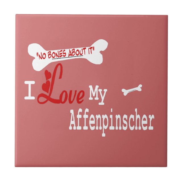 Affenpinscher I Liebe My Fliese (Vorderseite)