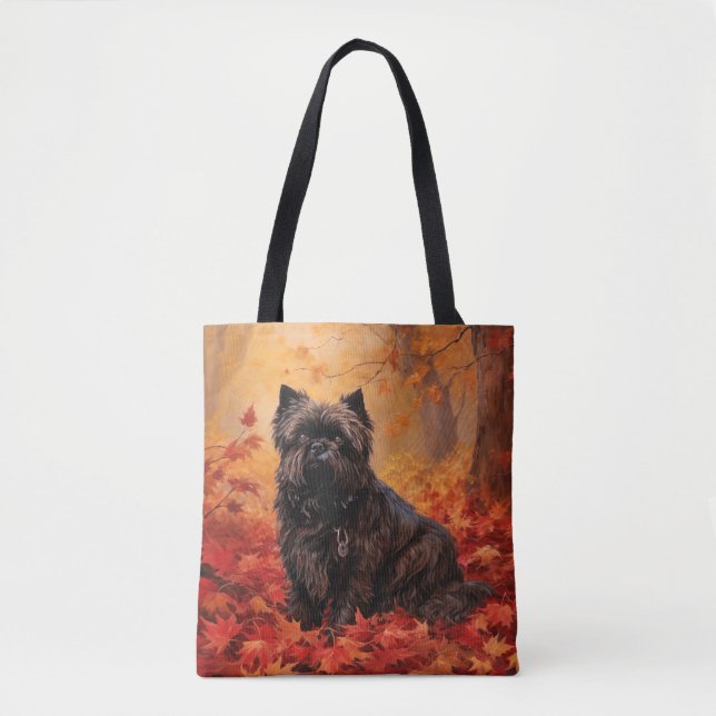 Affenpinscher im Herbst Leaves Fall Inspiriert (Vorderseite)