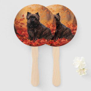 Affenpinscher im Herbst Leaves Fall Inspiriert Fächer