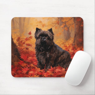 Affenpinscher im Herbst Leaves Fall Inspiriert Mousepad