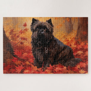 Affenpinscher im Herbst Leaves Fall Inspiriert Puzzle