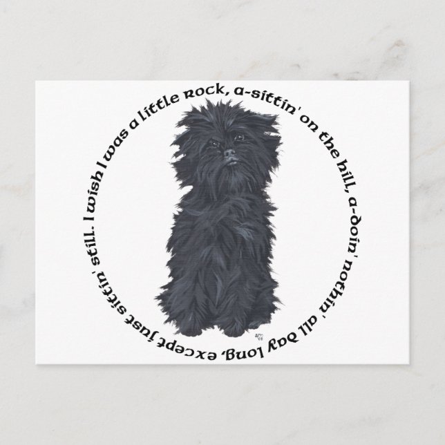 Affenpinscher Liedchen Postkarte (Vorderseite)