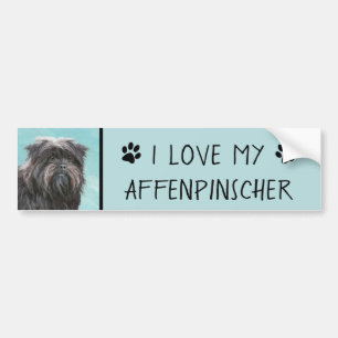 Affenpinscher Malerei - Niedliche Original Dog Art Autoaufkleber
