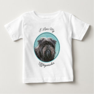 Affenpinscher Malerei - Niedliche Original Dog Art Baby T-shirt