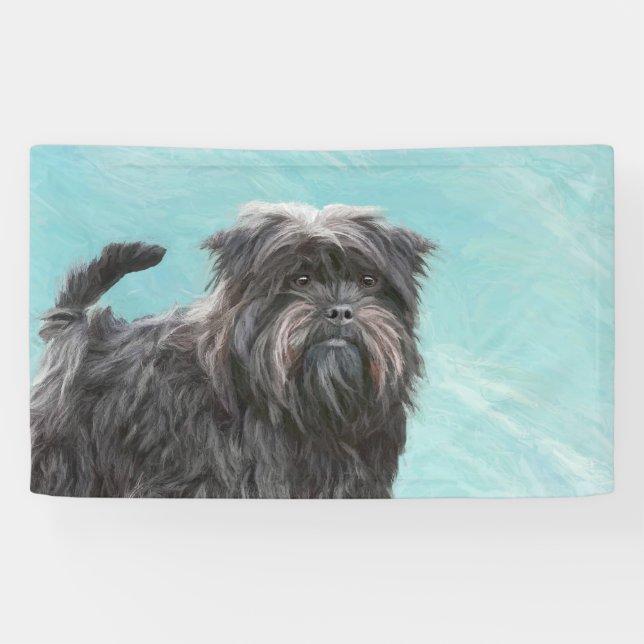 Affenpinscher Malerei - Niedliche Original Dog Art Banner (Horizontal)