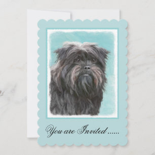Affenpinscher Malerei - Niedliche Original Dog Art Einladung