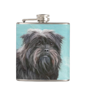 Affenpinscher Malerei - Niedliche Original Dog Art Flachmann