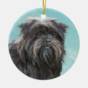 Affenpinscher Malerei - Niedliche Original Dog Art Keramik Ornament