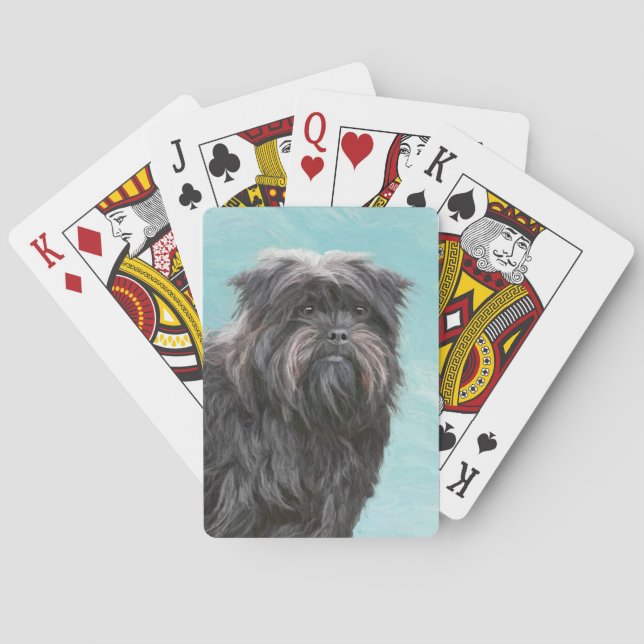 Affenpinscher Malerei - Niedliche Original Dog Art Spielkarten (Rückseite)