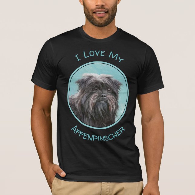 Affenpinscher Malerei - Niedliche Original Dog Art T-Shirt (Vorderseite)