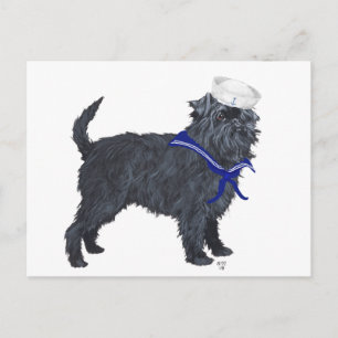 Affenpinscher Matrose Postkarte