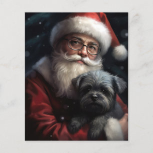 Affenpinscher mit dem Weihnachtsmann Weihnachten Flyer