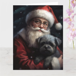 Affenpinscher mit dem Weihnachtsmann Weihnachten Karte