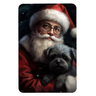 Affenpinscher mit dem Weihnachtsmann Weihnachten Magnet