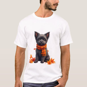 Affenpinscher mit einem Herzen aus Herbstlaub T-Shirt