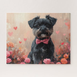 Affenpinscher mit Rose - Valentinstag Puzzle