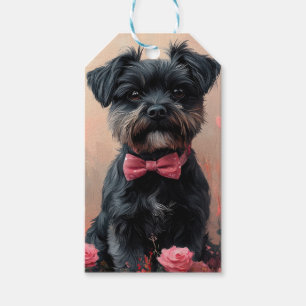 Affenpinscher mit Rosen - Valentinstag Geschenkanhänger