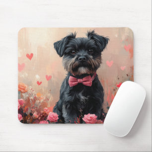 Affenpinscher mit Rosen - Valentinstag Mousepad