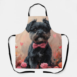 Affenpinscher mit Rosen - Valentinstag Schürze